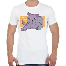 PRINTFASHION Szürke cica - Férfi póló - Fehér férfi póló