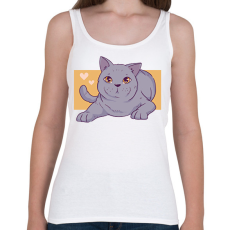 PRINTFASHION Szürke cica - Női atléta - Fehér