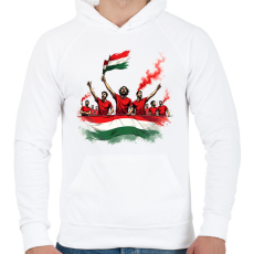PRINTFASHION Szurkolók - Férfi kapucnis pulóver - Fehér