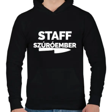 PRINTFASHION Szúróember - Férfi kapucnis pulóver - Fekete
