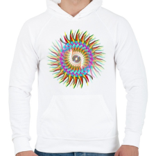 PRINTFASHION szúrós mandala - Férfi kapucnis pulóver - Fehér férfi pulóver, kardigán