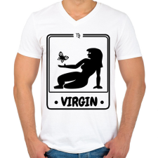 PRINTFASHION szűz - Férfi V-nyakú póló - Fehér férfi póló