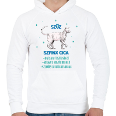 PRINTFASHION Szűz - Szfinx cica - Férfi kapucnis pulóver - Fehér