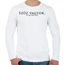 PRINTFASHION Szűz vagyok! - Férfi hosszú ujjú póló - Fehér férfi póló