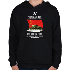 PRINTFASHION t34-commander - Gyerek kapucnis pulóver - Fekete
