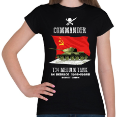 PRINTFASHION t34-commander - Női póló - Fekete
