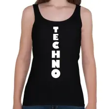 PRINTFASHION T E C H N O - Női atléta - Fekete női trikó