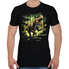 PRINTFASHION T-rex az erdőben - Férfi póló - Fekete
