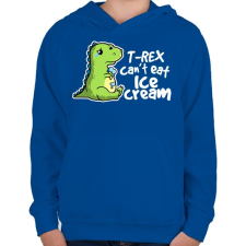PRINTFASHION T-REX fagyi - Gyerek kapucnis pulóver - Királykék gyerek pulóver, kardigán