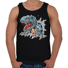 PRINTFASHION T-rex - Férfi atléta - Fekete atléta, trikó