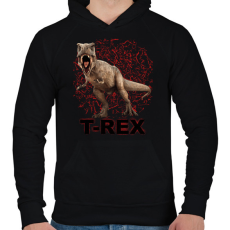 PRINTFASHION T-REX - Férfi kapucnis pulóver - Fekete