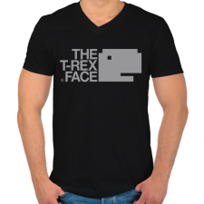 PRINTFASHION T-REX - Férfi V-nyakú póló - Fekete férfi póló