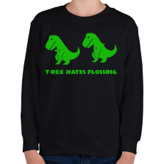 PRINTFASHION T-rex floss dance - Gyerek pulóver - Fekete