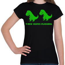 PRINTFASHION T-rex floss dance - Női póló - Fekete női póló