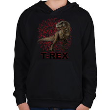 PRINTFASHION T-REX - Gyerek kapucnis pulóver - Fekete gyerek pulóver, kardigán