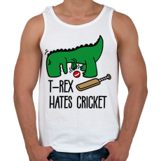 PRINTFASHION T-rex hates cricket - Férfi atléta - Fehér