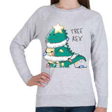 PRINTFASHION T-rex karácsonyfa - Női pulóver - Sport szürke