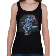 PRINTFASHION T-rex - Női atléta - Fekete női trikó