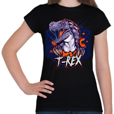PRINTFASHION t-rex - Női póló - Fekete