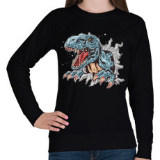 PRINTFASHION T-rex - Női pulóver - Fekete