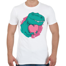 PRINTFASHION T-rex szívvel - Férfi póló - Fehér