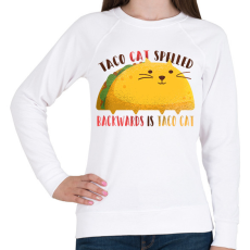 PRINTFASHION Taco Cica - Női pulóver - Fehér