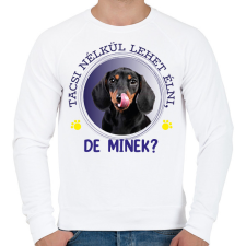 PRINTFASHION Tacsi nélkül lehet élni, de minek? - Férfi pulóver - Fehér férfi pulóver, kardigán