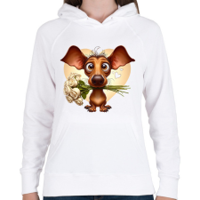 PRINTFASHION Tacsi rózsacsokorral - Női kapucnis pulóver - Fehér női pulóver, kardigán