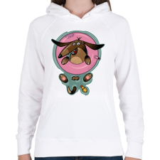 PRINTFASHION Tacsi zacsi - Női kapucnis pulóver - Fehér női pulóver, kardigán