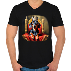 PRINTFASHION TACSIKIRÁLY - Férfi V-nyakú póló - Fekete