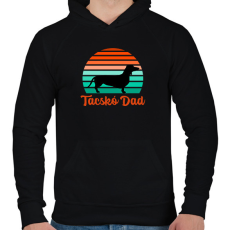 PRINTFASHION Tacskó Dad - Férfi kapucnis pulóver - Fekete