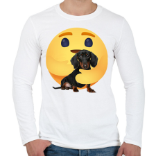 PRINTFASHION Tacskó - Férfi hosszú ujjú póló - Fehér férfi póló