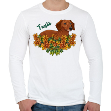 PRINTFASHION Tacskó - Férfi hosszú ujjú póló - Fehér férfi póló