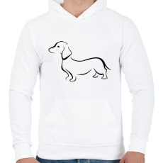 PRINTFASHION Tacskó - Férfi kapucnis pulóver - Fehér