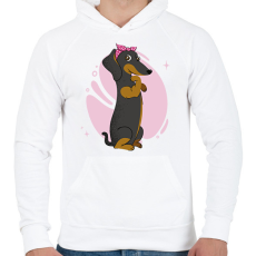 PRINTFASHION Tacskó - Férfi kapucnis pulóver - Fehér