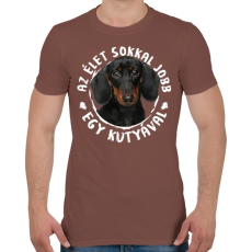 PRINTFASHION Tacskó - Férfi póló - Mogyoróbarna