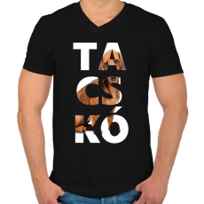 PRINTFASHION TACSKÓ - Férfi V-nyakú póló - Fekete