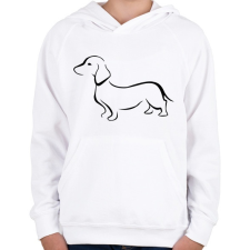 PRINTFASHION Tacskó - Gyerek kapucnis pulóver - Fehér gyerek pulóver, kardigán