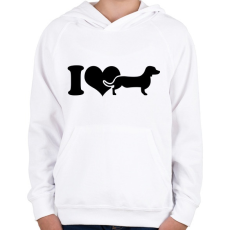 PRINTFASHION Tacskó - Gyerek kapucnis pulóver - Fehér