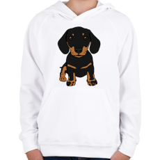 PRINTFASHION Tacskó  - Gyerek kapucnis pulóver - Fehér