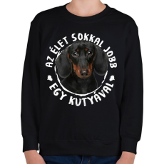 PRINTFASHION Tacskó - Gyerek pulóver - Fekete