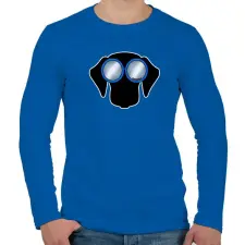 PRINTFASHION Tacskó kék napszemüvegben - Férfi hosszú ujjú póló - Királykék férfi póló