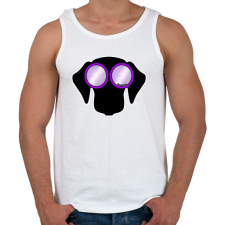 PRINTFASHION Tacskó lila napszemüvegben - Férfi atléta - Fehér atléta, trikó