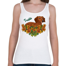 PRINTFASHION Tacskó - Női atléta - Fehér női trikó