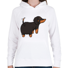 PRINTFASHION Tacskó - Női kapucnis pulóver - Fehér