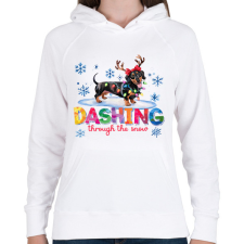 PRINTFASHION Tacskó - Női kapucnis pulóver - Fehér női pulóver, kardigán