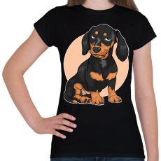 PRINTFASHION tacskó - Női póló - Fekete