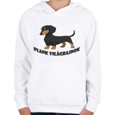 PRINTFASHION Tacskó Plank - Gyerek kapucnis pulóver - Fehér