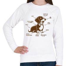 PRINTFASHION Tacskó részei - Női pulóver - Fehér női pulóver, kardigán