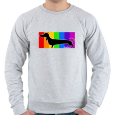 PRINTFASHION Tacskó szivárvány háttérben - Férfi pulóver - Sport szürke férfi pulóver, kardigán